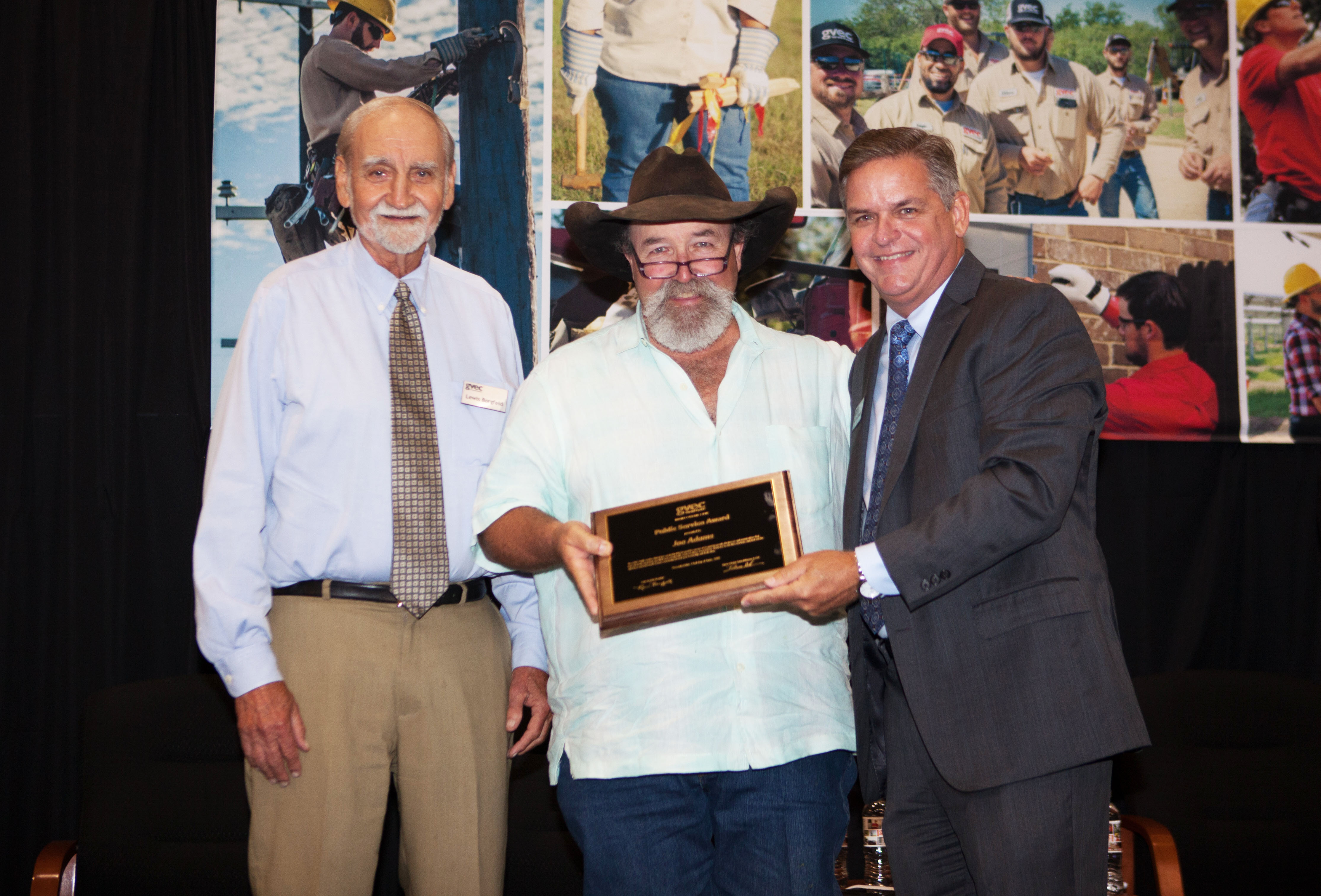 Joe Adams is presented with GVEC's Public Service Award for 2018