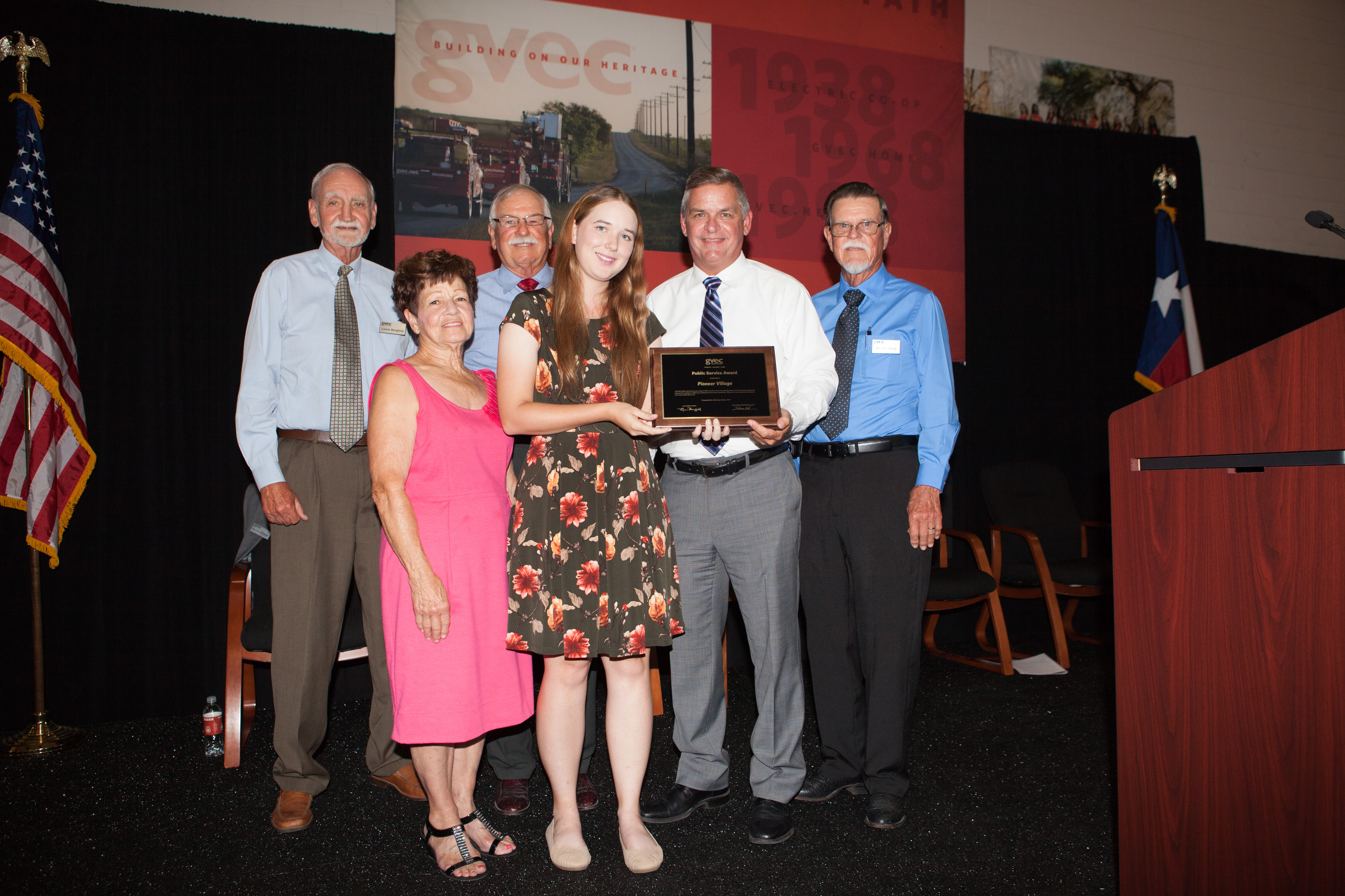 Pioneer Village is presented with GVEC's Public Service Award for 2019