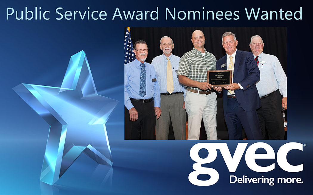 PSA Nominees Wanted! For 2023, the GVEC Public Service Award Nominating Process is Going…Public!