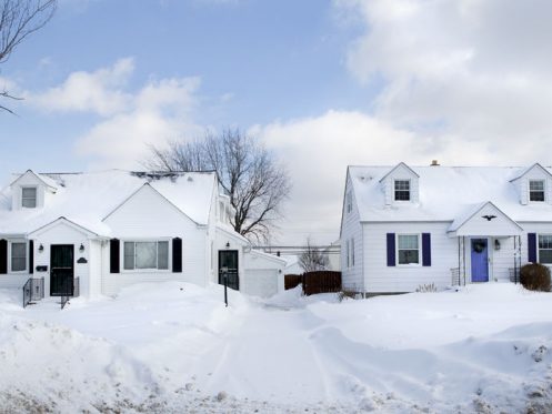 Residential Neighborhood in Winter in Cuero, TX