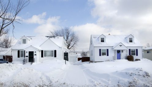 Residential Neighborhood in Winter in Cuero, TX