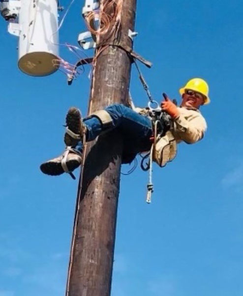 GVEC Lineman Morgan Martinez in Gonzalez, TX