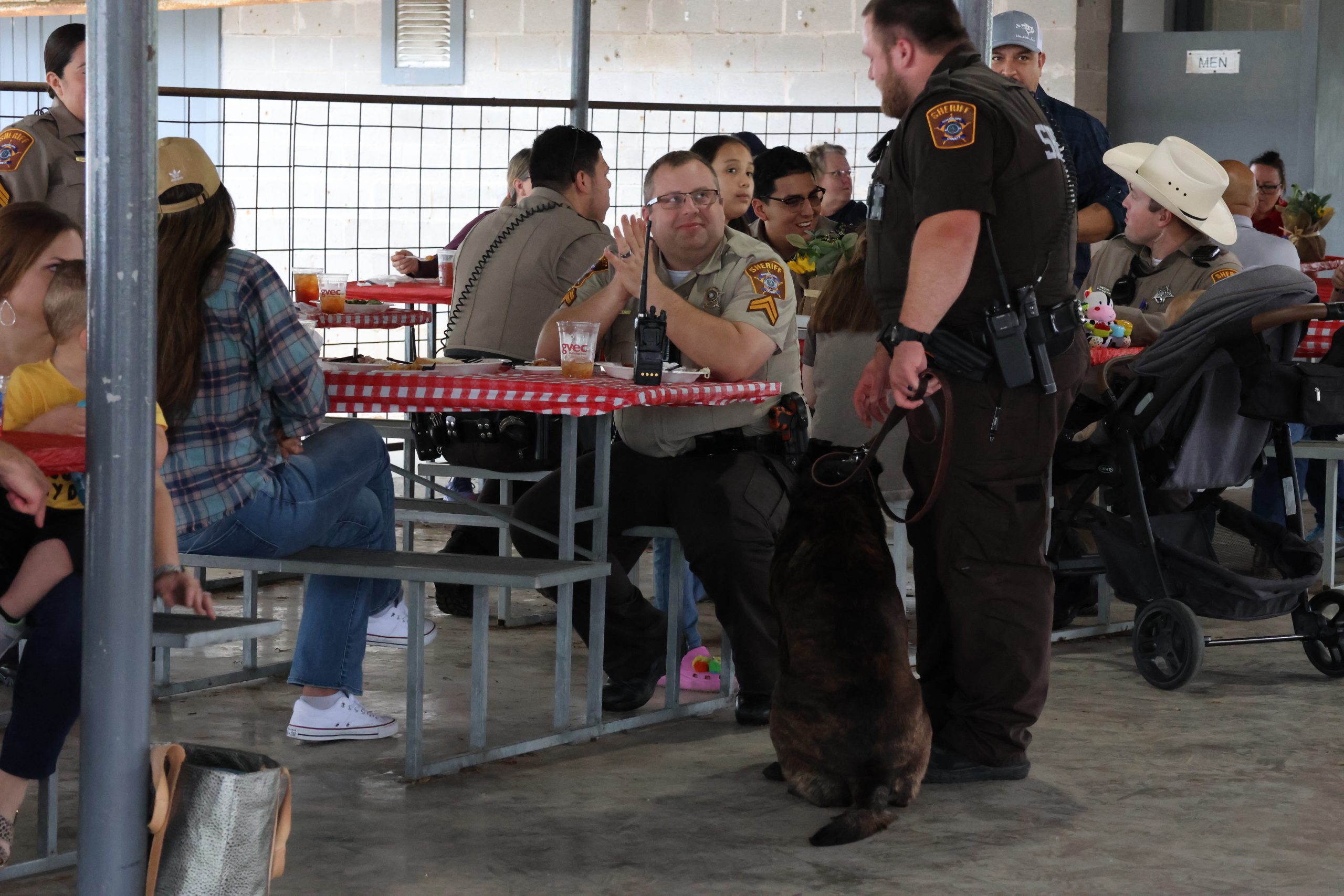 Emergency Responders enjoying BBQ in their honor