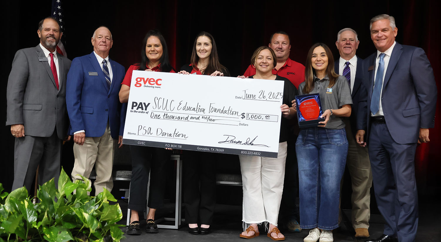 GVEC’s 2024 Organizational PSA went to the Edwards Association of Gonzales
