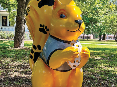 Painted squirrel in Seguin.