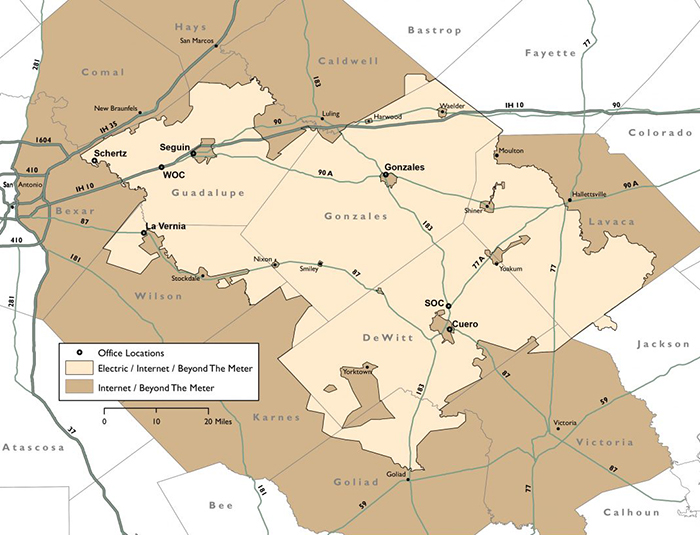 GVEC Service Area Map