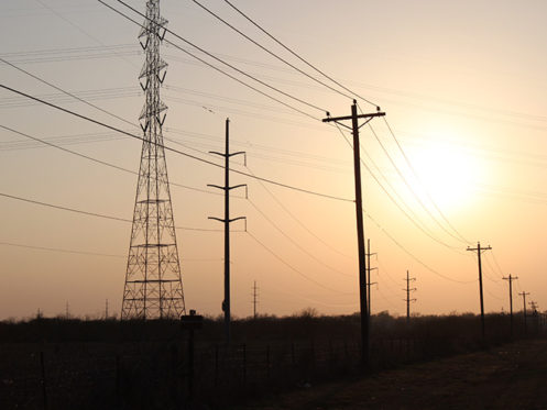 Power Lines in Cuero, TX