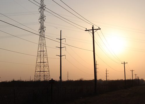 Power Lines in Cuero, TX